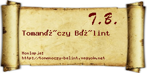 Tomanóczy Bálint névjegykártya