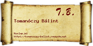 Tomanóczy Bálint névjegykártya